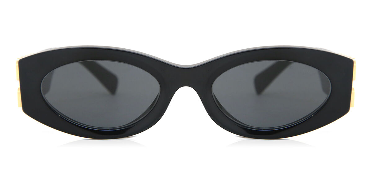miu miu ブラック サングラス　MU 11WS 1AB5S0 Miu Miu MU11WS 1AB5S0 Oval Preto óculos de sol | OculosWorld Brasil