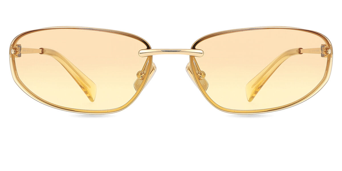 Miu Miu MUA50S 5AK7R1 Wraparound Dourado óculos de sol