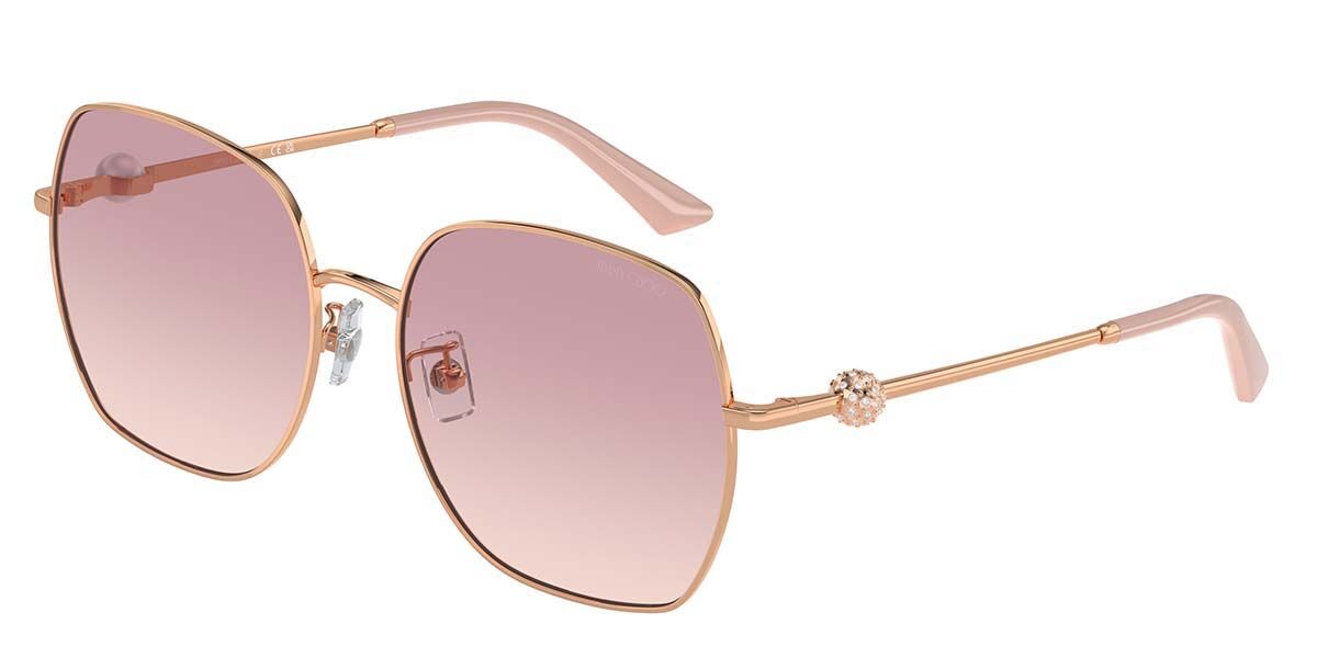 Jimmy Choo JC4008HD Asian Fit 300868 Quadrado Rose Gold óculos de sol ...