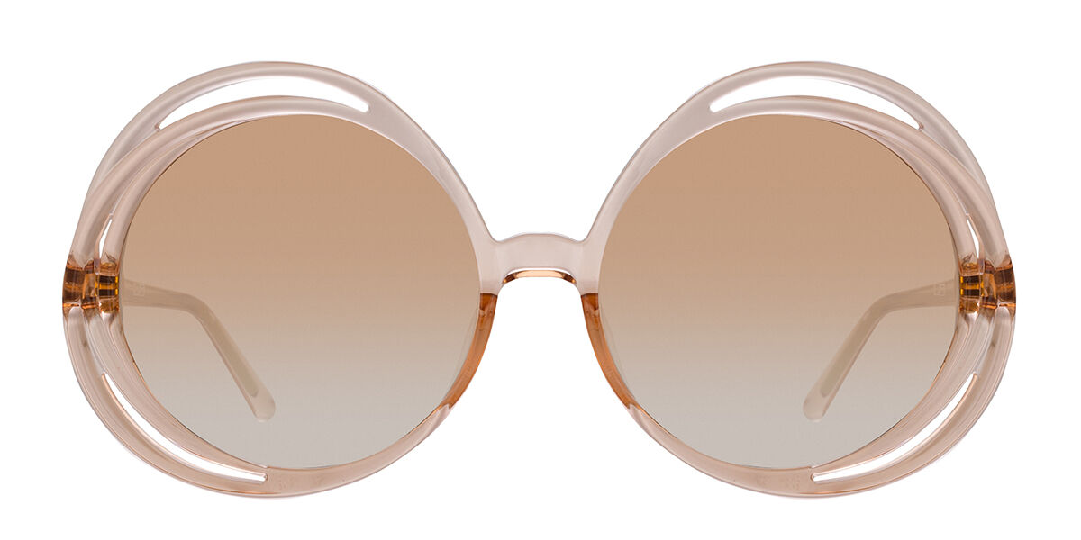 Linda Farrow ELLEN LFL1172 C5 Oval Transparent Peach óculos de sol ...