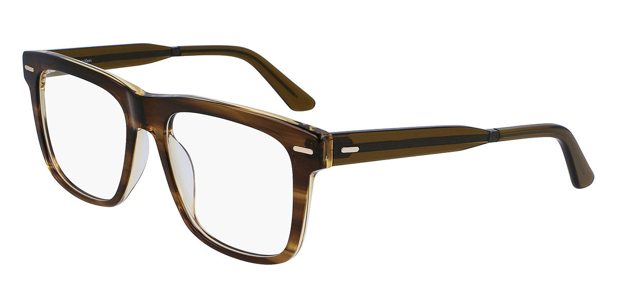 Calvin Klein CK22538 317 Quadrado Transparent Striped Brown óculos ...
