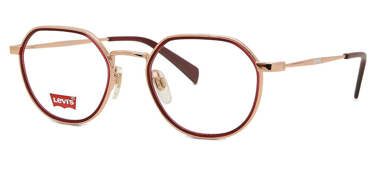 Yk9 Levi's LV 1069 YK9 Oval Burgundy/Copper Gold óculos | OculosWorld Brasil